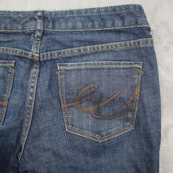 X2 Pants Womens 8L Blue Bootcut Low Rise Button Zip Raw Wash Quality Denim Jeans - Picture 13 of 16